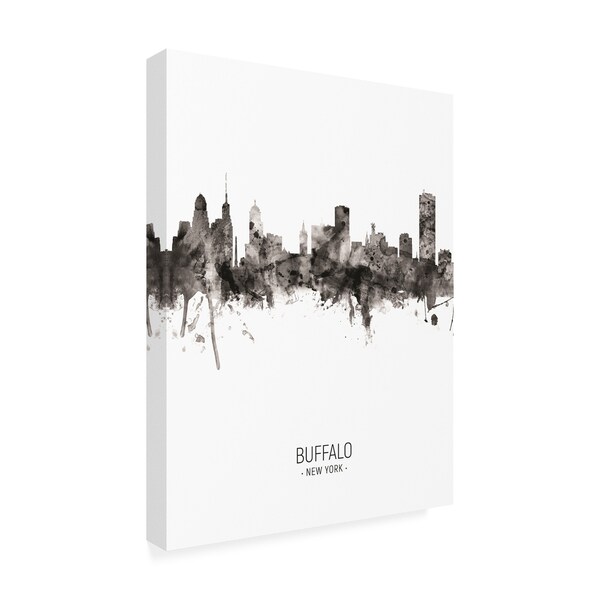 Michael Tompsett 'Buffalo New York Skyline Portrait II' Canvas Art,14x19